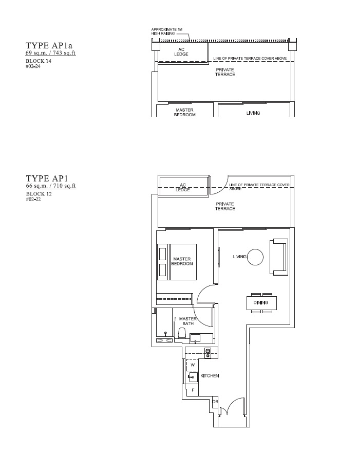 The Venue 1 Bedroom Floor Plan 3